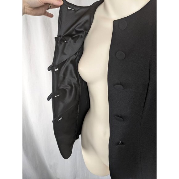 ARMANI Collezioni blazer jacket black ruffles 4 - Picture 3 of 6